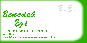 benedek egi business card